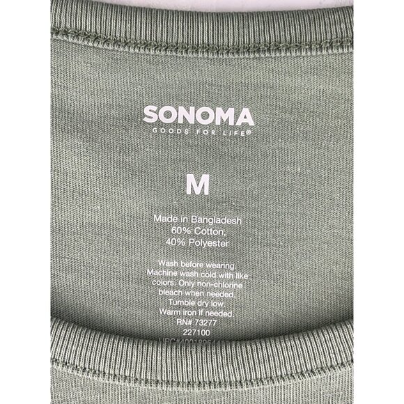 Sonoma Mens Medium Essential Green Tank Top 60% Cotton 40% Polyester Stretch Fab - Picture 7 of 8